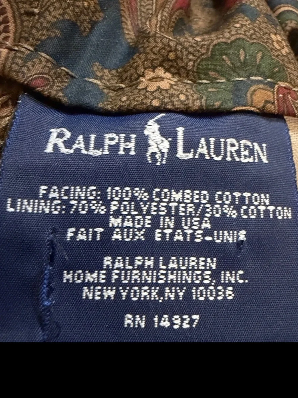 VTG 80s/90s Ralph Lauren Brianna Elizabeth Paisley Valance 16x80 Rod Pocket